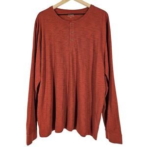 VINCE MEN'S ORANGE LONG SLEEVE THERMAL SHIRT – SIZE XX-LARGE – 100% COTTON